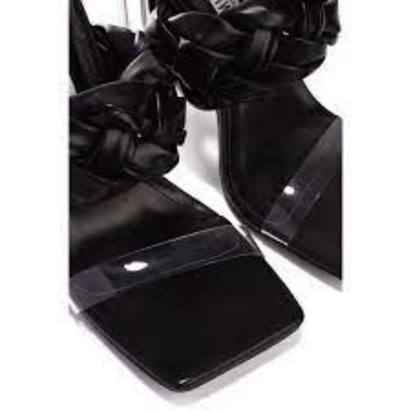 NWT CAPE ROBBIN ZIMMER CLEAR CHUNKY BLOCK HEELS BLACK‎ 5.5 - Picture 4 of 13